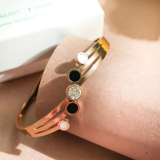 CKLAKART's Rose Gold Multi-Layer Bracelet Adorned with Glittering Stones