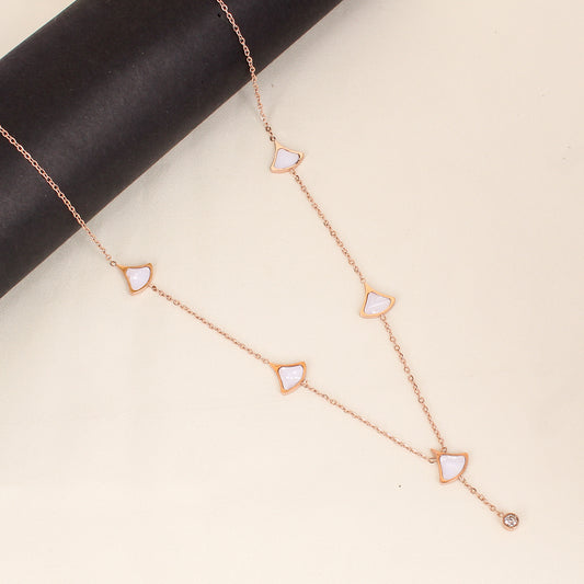 CKLAKART's Rose Gold Chain Neckpiece with Delicate Pendulums