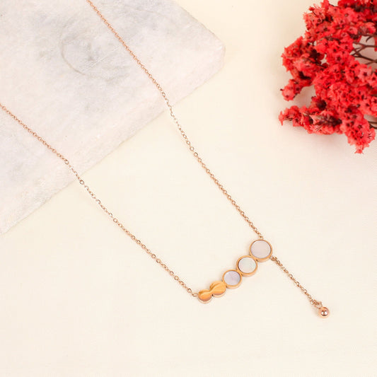 CKLAKART's Rose Gold Toned Chain Necklace with Loop Pendant