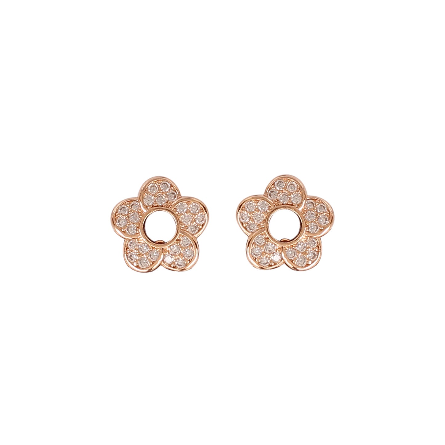 CKLAKART's Rose Gold-Toned AD Studs with Elegance of Blooms