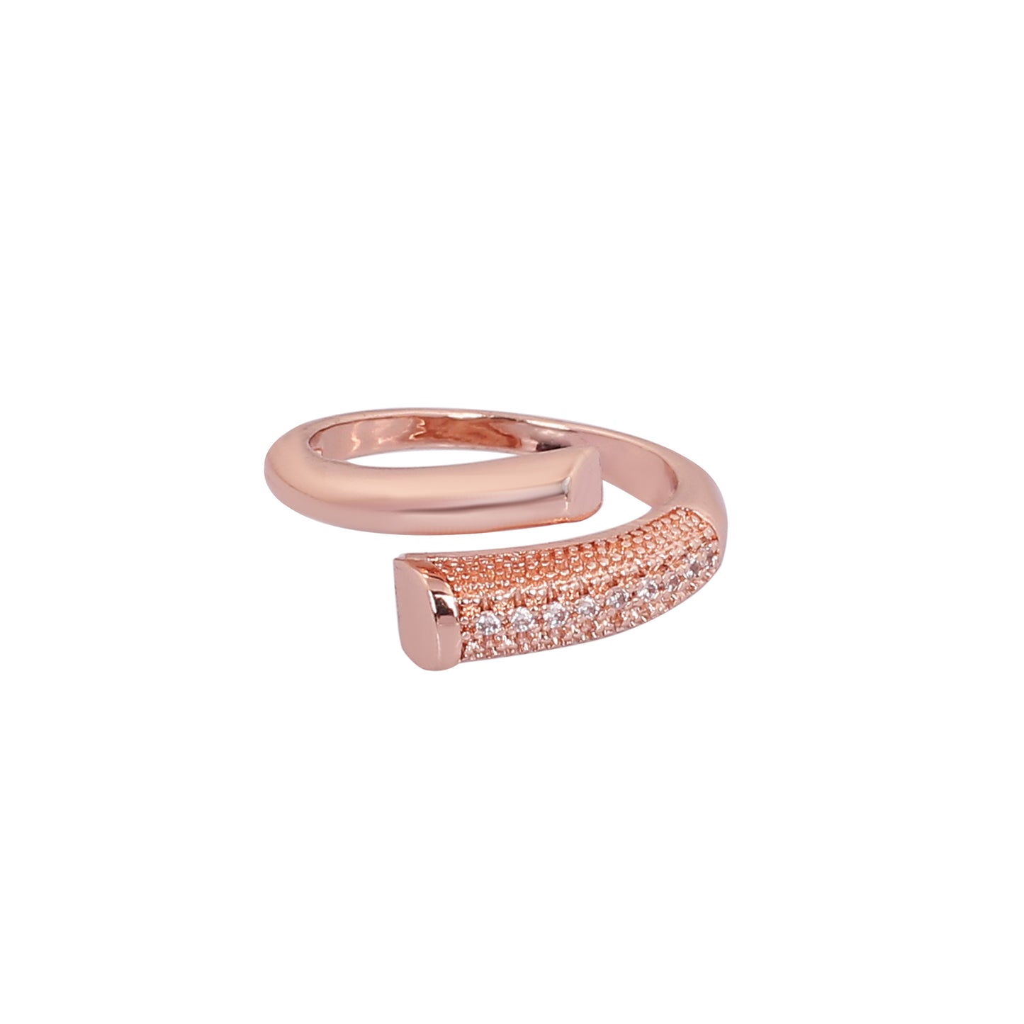 CKLAKART's Rose Gold Modish Ring with Zircon Sparkle