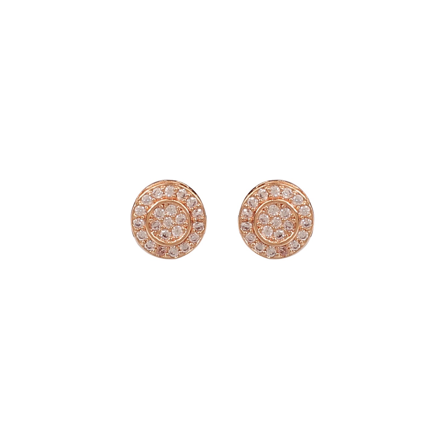 CKLAKART's Zircon-Studded Rose Gold Stud Earrings