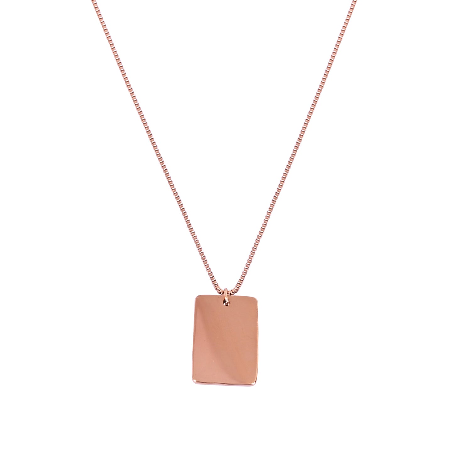 CKLAKART's Rose Gold Tone Rectangle Pendant Necklace with Vibrant Stones