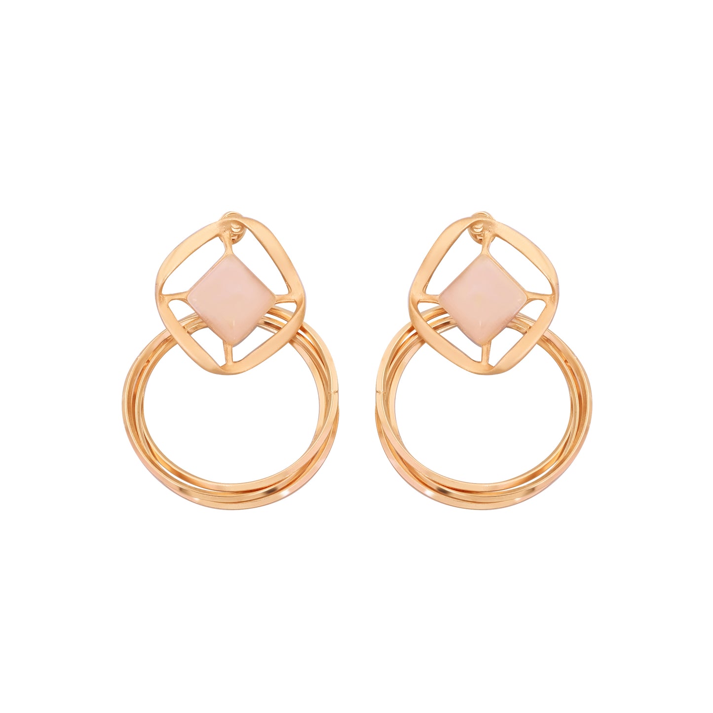 CKLAKART's Gold Geometric Shaped Dangle Earrings