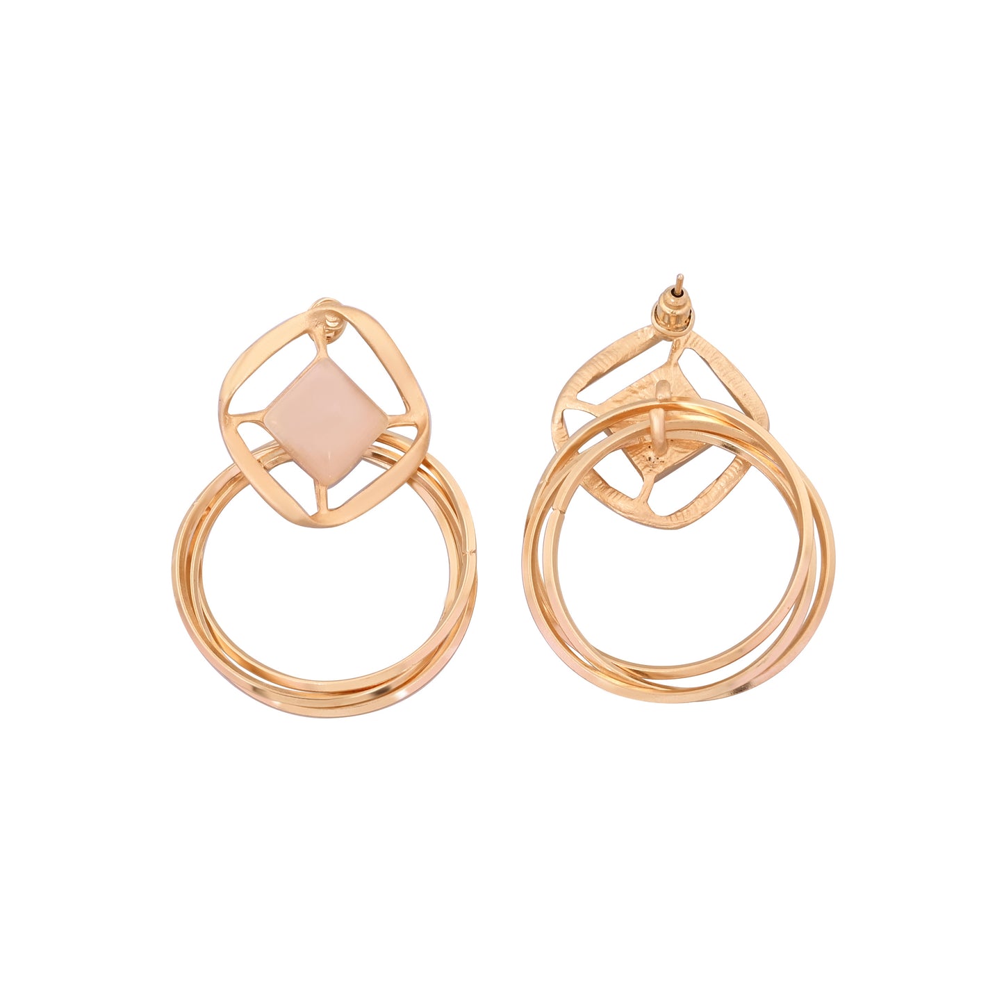 CKLAKART's Gold Geometric Shaped Dangle Earrings