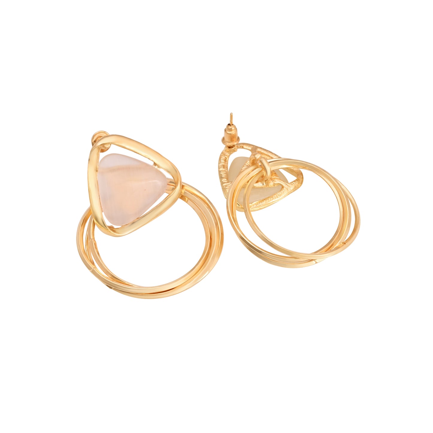 CKLAKART's Gold Toned Triangle Shaped Dangle Earrings