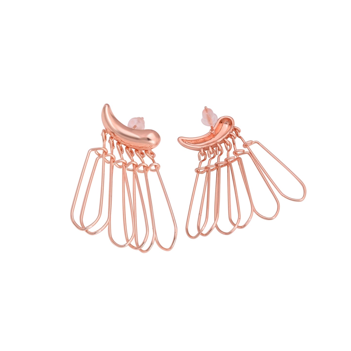 CKLAKART's Rose Gold Toned Geometric Statement Earrings