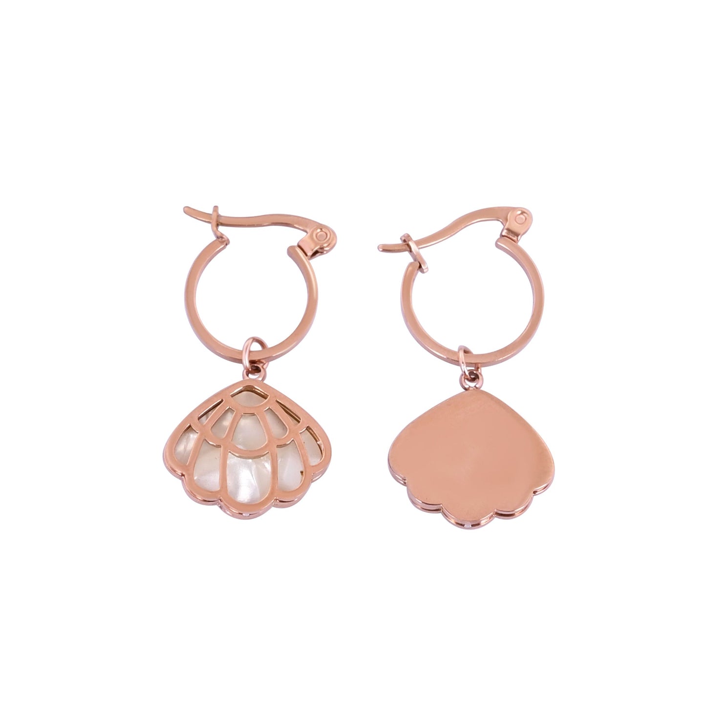 CKLAKART's Rose Gold Toned Hoop Earrings with Butterfly Wing