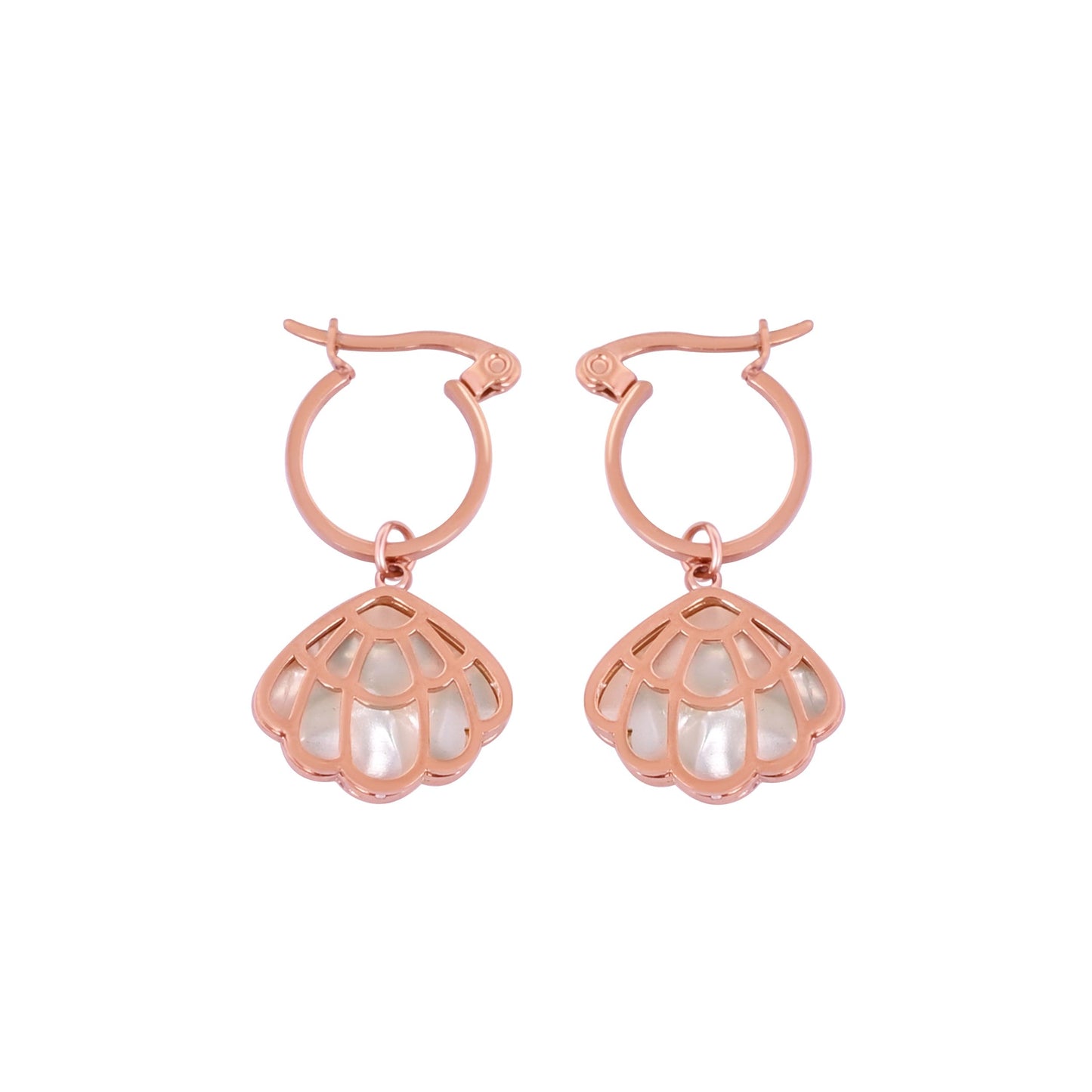 CKLAKART's Rose Gold Toned Hoop Earrings with Butterfly Wing