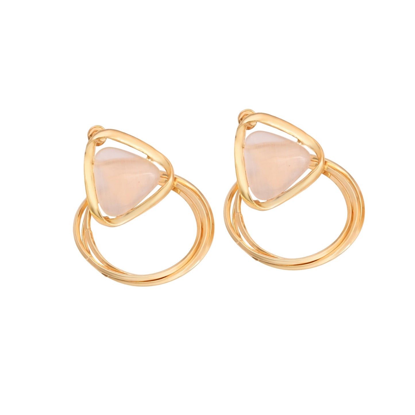 CKLAKART's Rose Gold Toned Triangle Shaped Dangle Earrings