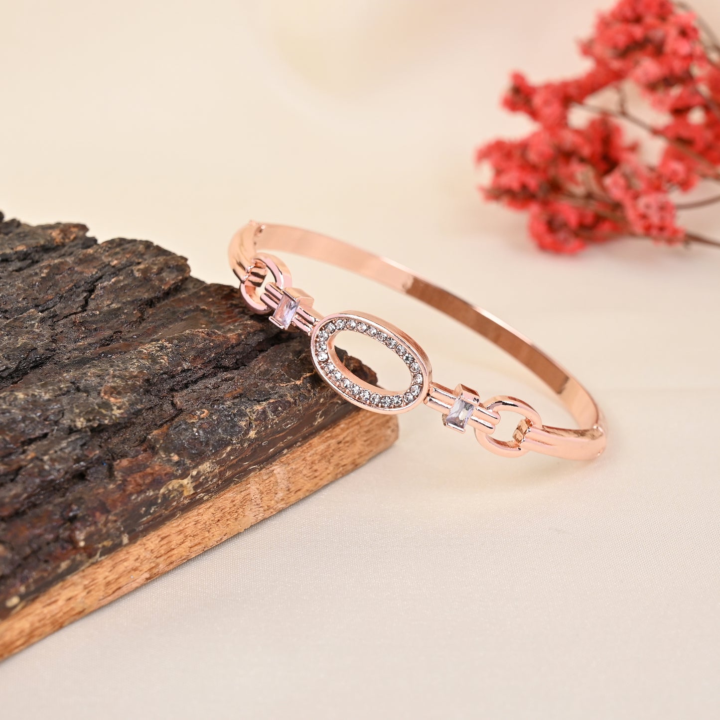 CKLAKART's Rose Gold Tone Oval Bracelet