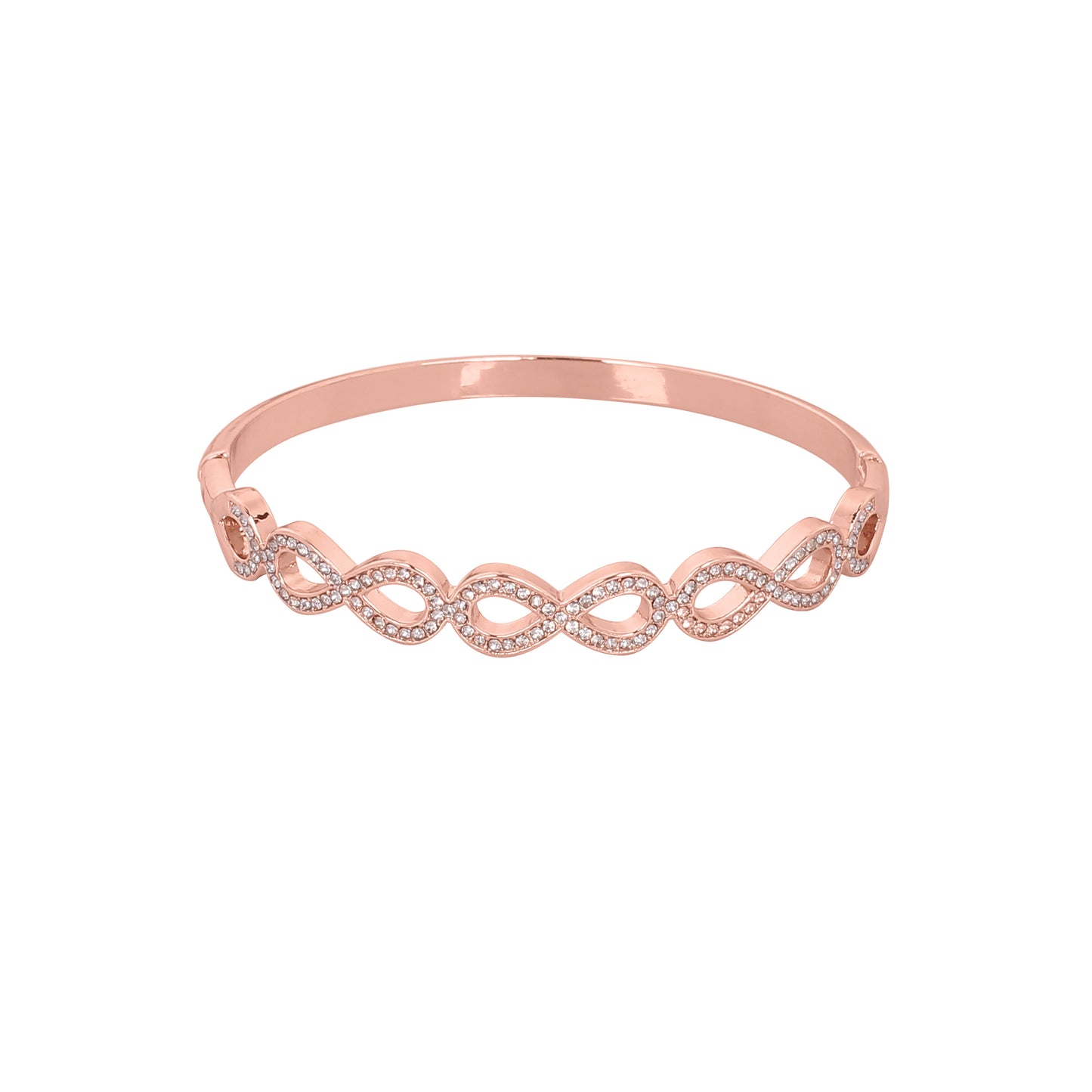 CKLAKART's Rose Gold Toned Geometric Interlock Drops Bracelet