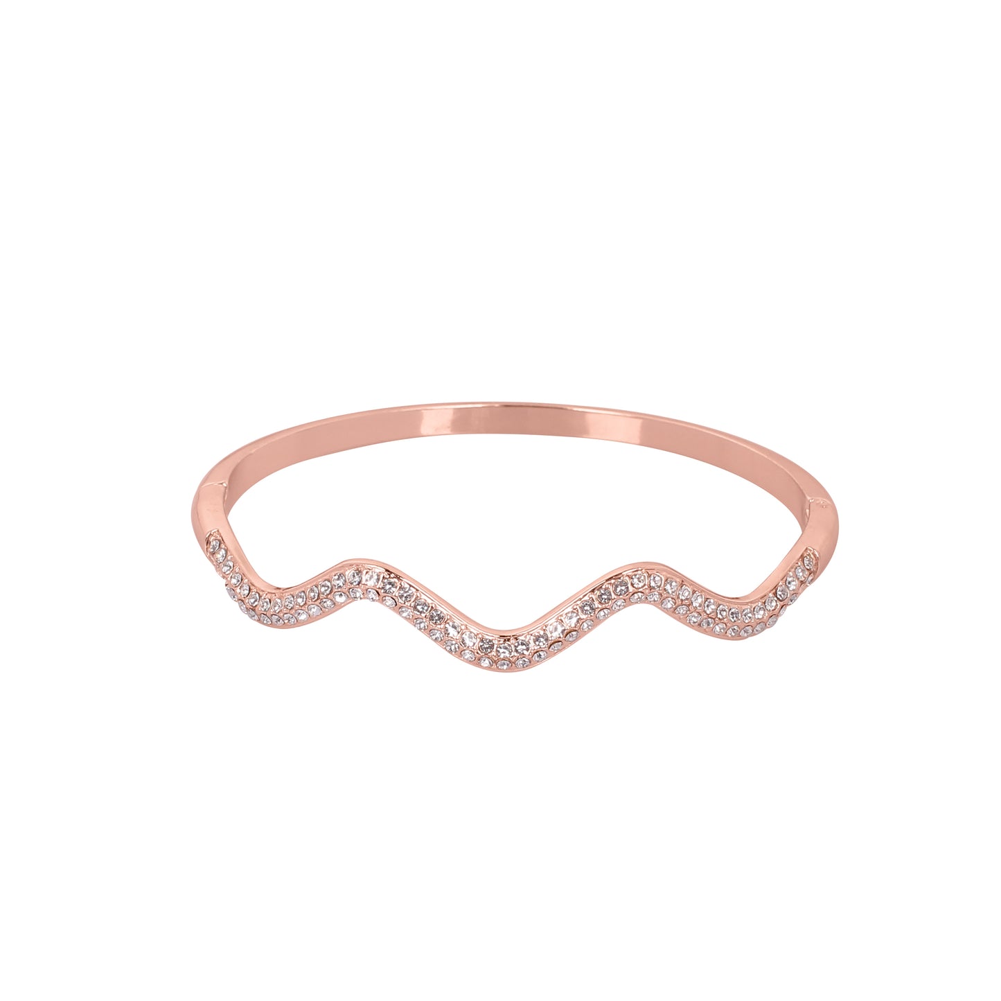 CKLAKART's Rose Gold Toned Wavy Cocktail Bracelet