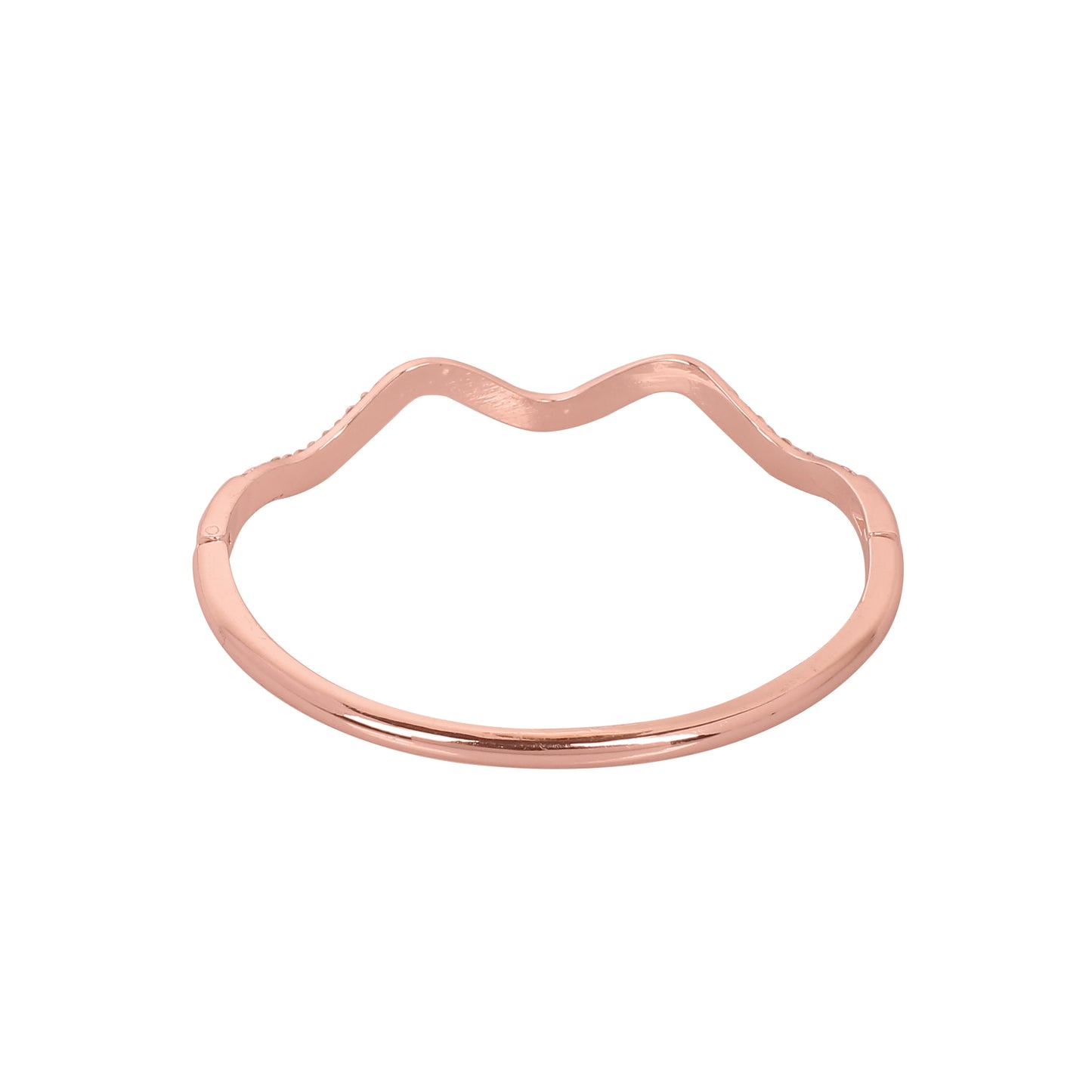 CKLAKART's Rose Gold Toned Wavy Cocktail Bracelet