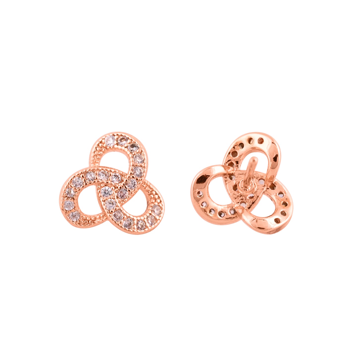 CKLAKART's Unending Charm Rose Gold Infinity Loop Earrings