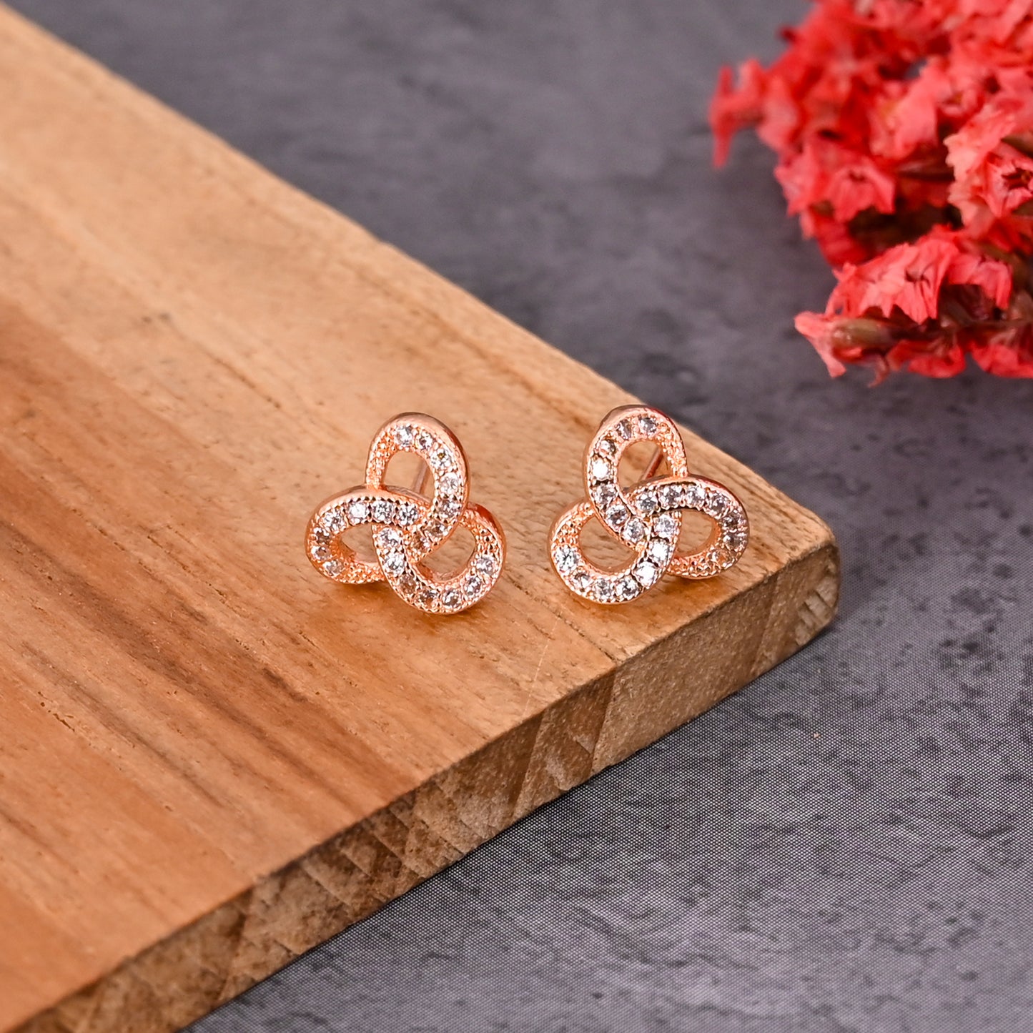 CKLAKART's Unending Charm Rose Gold Infinity Loop Earrings