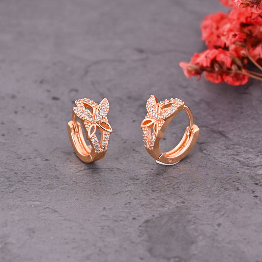 CKLAKART's Fluttering Elegance Rose Gold Butterfly Earrings