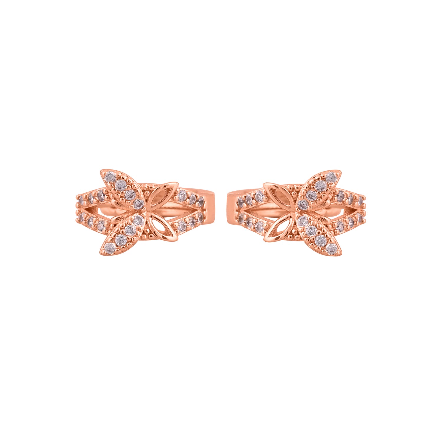 CKLAKART's Fluttering Elegance Rose Gold Butterfly Earrings