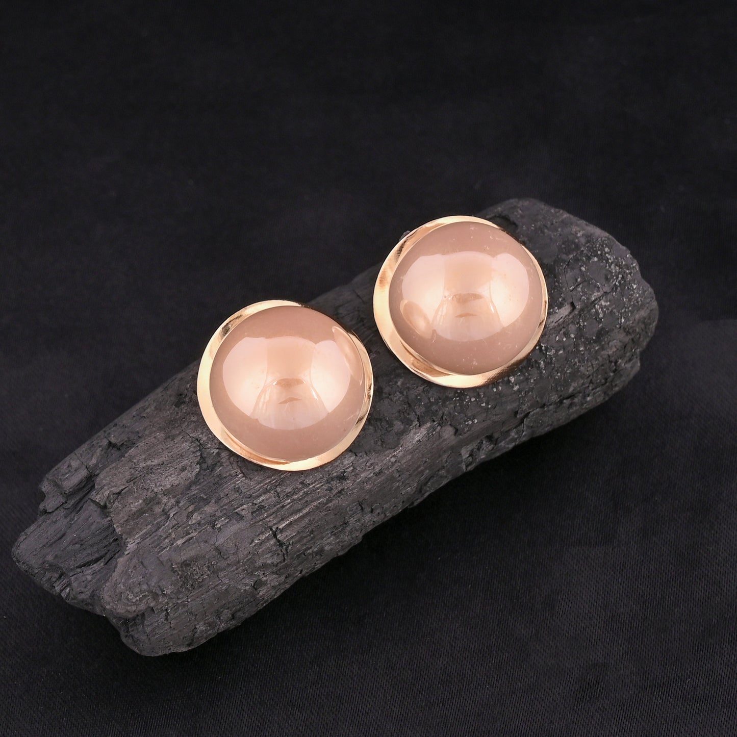 CKLAKART's Bold & Beautiful Big Pearl Earrings in Rose Gold