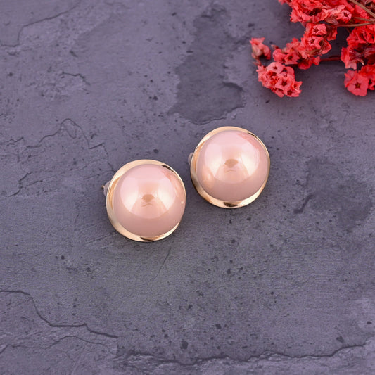 CKLAKART's Bold & Beautiful Big Pearl Earrings in Rose Gold