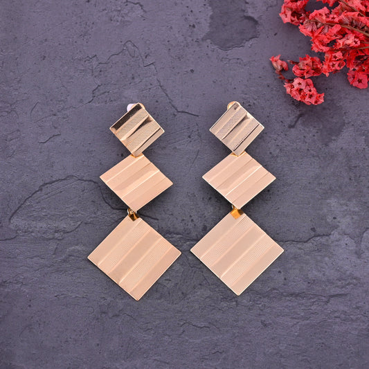 CKLAKART's Chic Geometry  Trendy Drop Earrings with a Modern square Twist