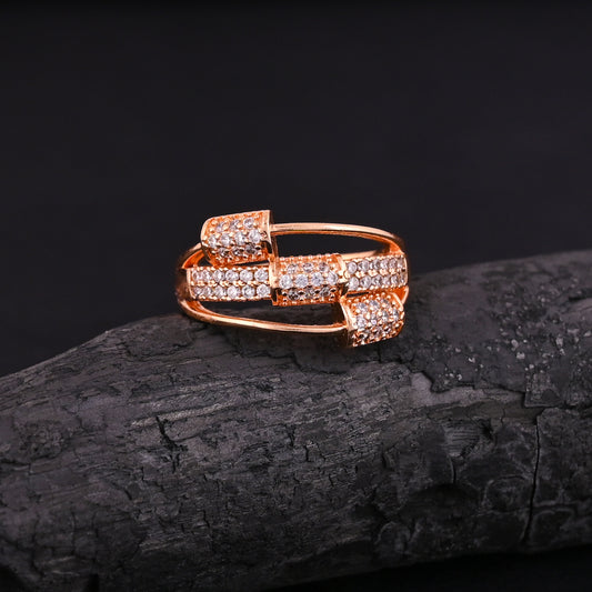 CKLAKART's NOOR Rose Gold-Toned Ring with Sparkling American Diamonds