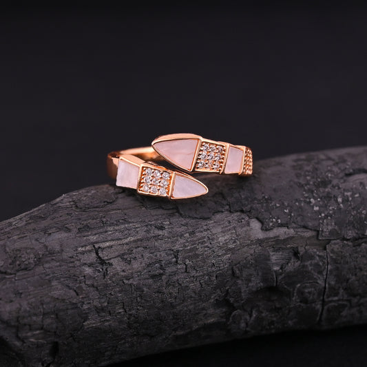 CKLAKART's NOOR Rose Gold-Toned Ring with Sparkling Cuts