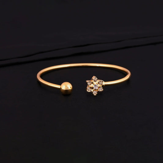 CKLAKART's Gold Toned Bracelet with Flower and American Diamond Embellishments