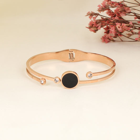 CKLAKART's Rose Gold Bracelet with Sparkling circular Stones