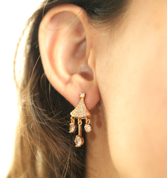 CKLAKART's Rose Gold Studs Featuring American Diamonds and the Grace of Droplets