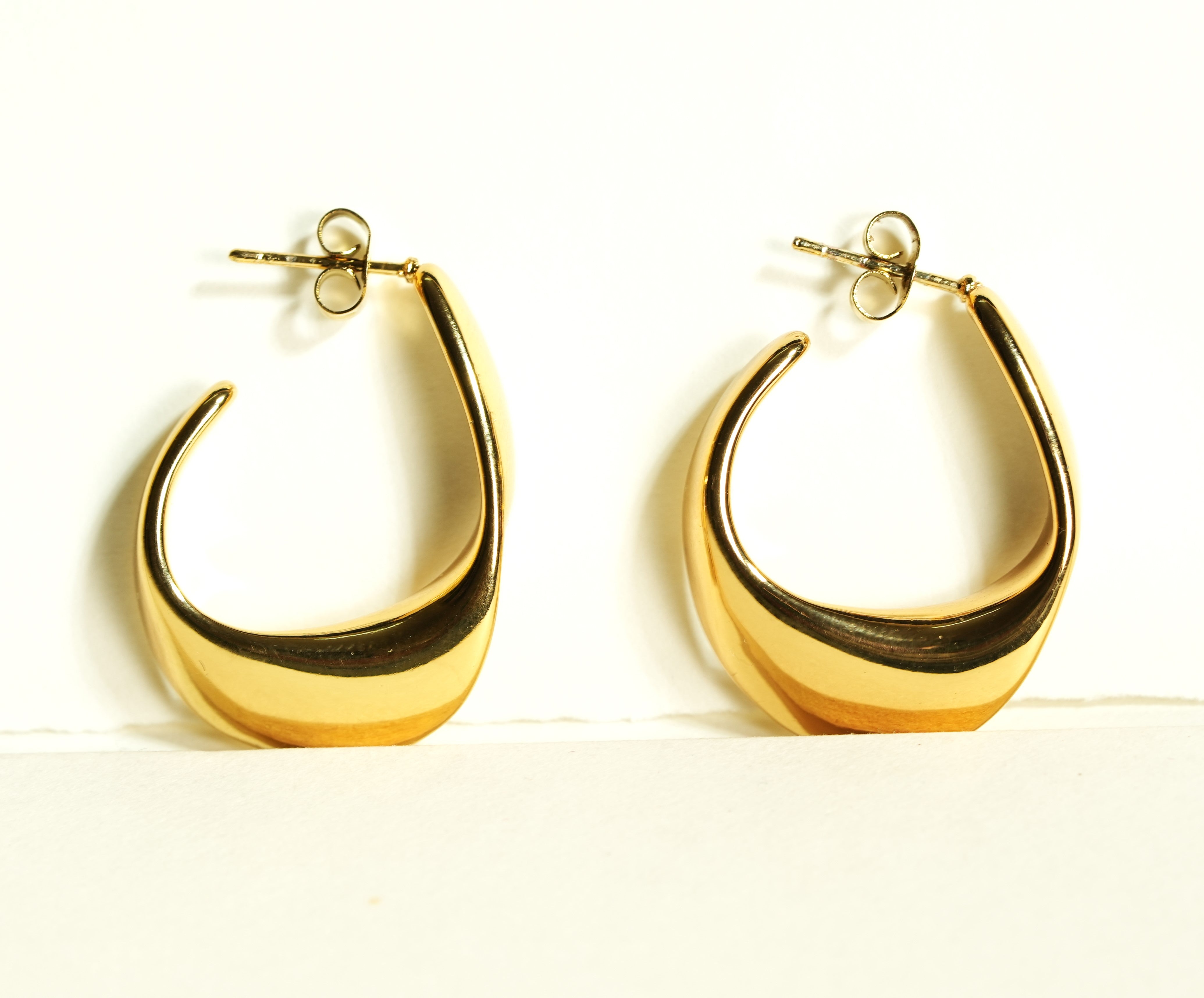 CKLAKART's  Geometric Hoop Earrings in Gold Tone