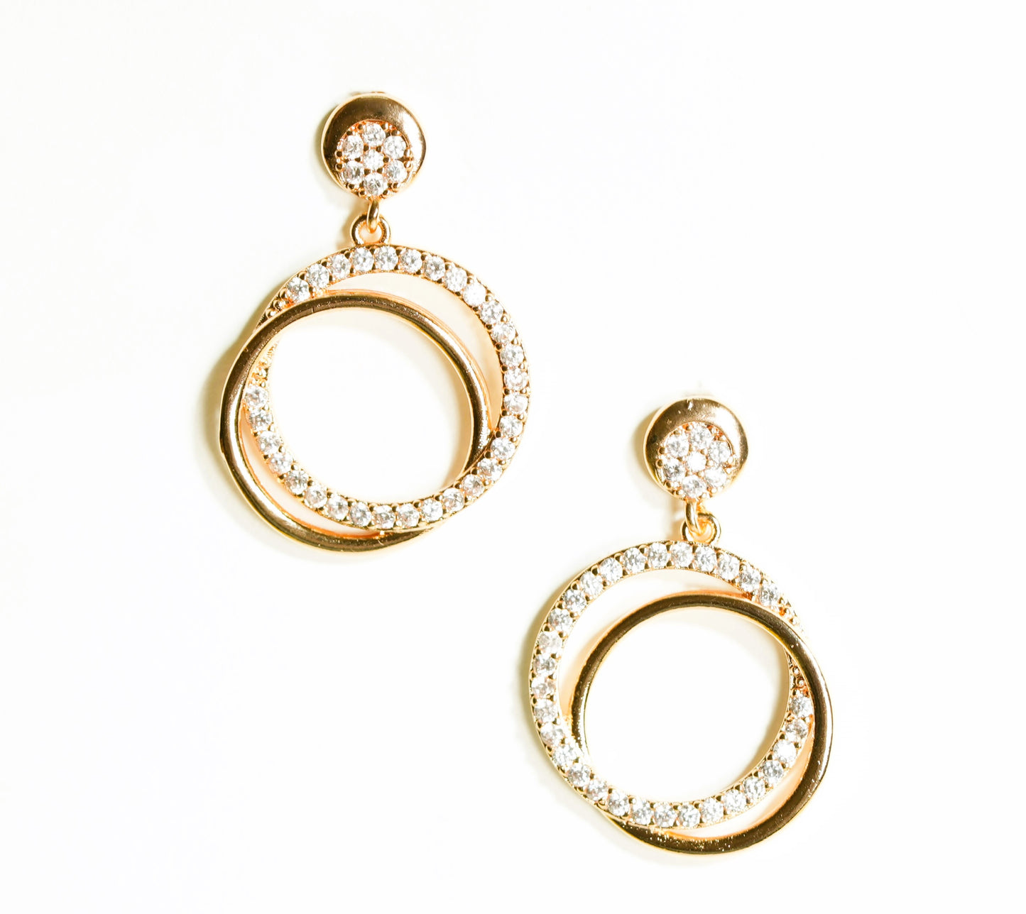 CKLAKART's Rose Gold Hoop Earrings with Dazzling Zircon Accents